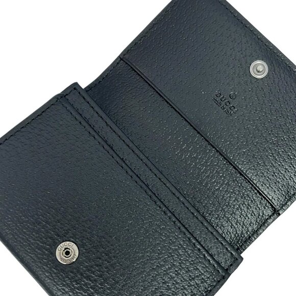 GUCCI Interlocking G Black Leather - Card Case 412-042725 - Picture 3 of 4